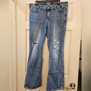 Torrid Mid-Rise Super Soft Slim Boot Cut Distressed Jeans